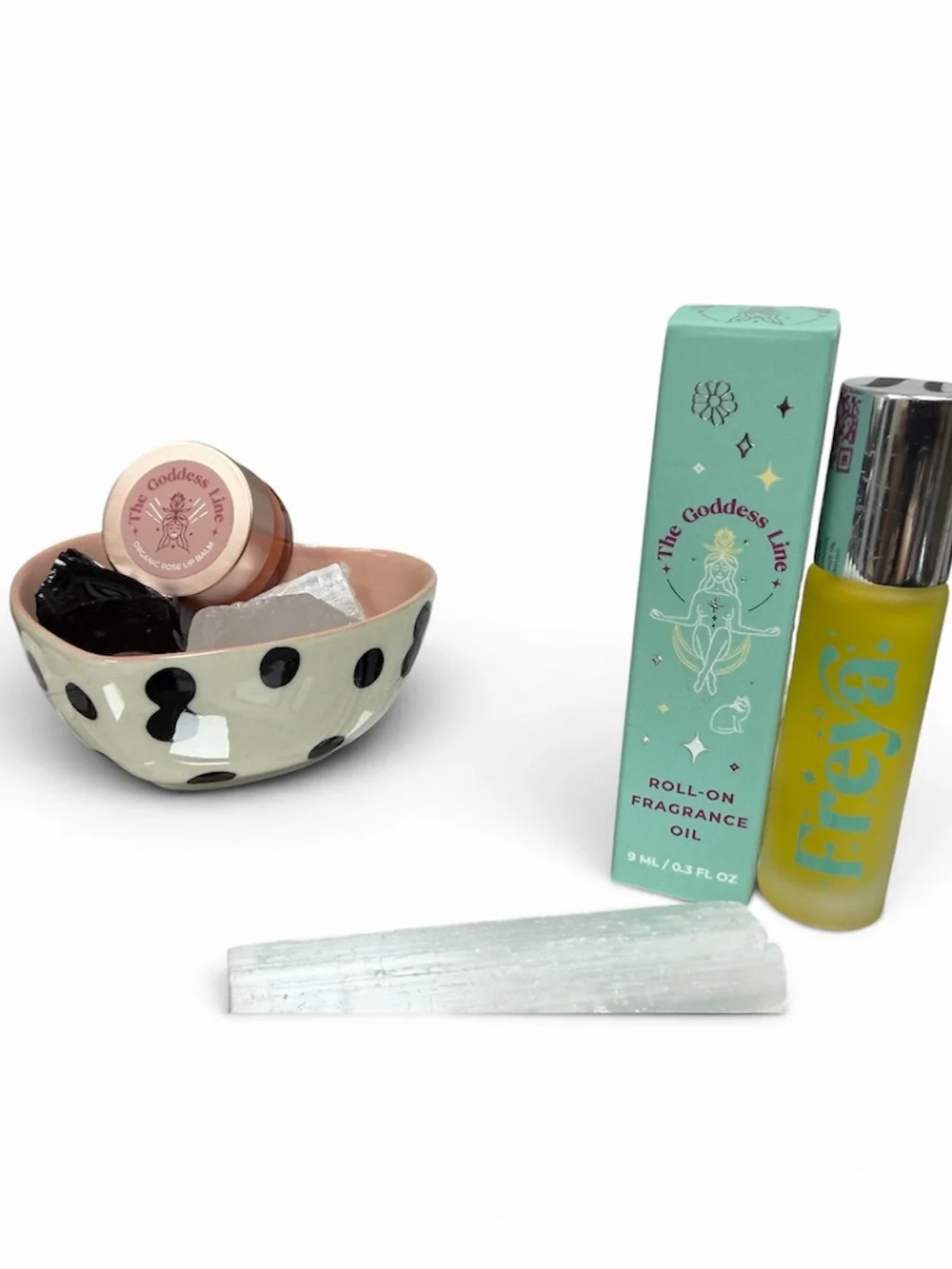 🆕 THE GODDESS LINE FREYA ROLL ON fragrance oil & ROSE PETAL LIP BALM